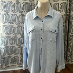 AERIE Button down waffle top